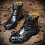 Round Toe Snakeskin Boots - Vignette | Snakes Store