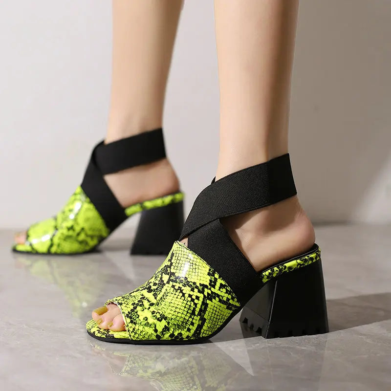 Peep Toe Snakeskin Heels Snakes Store