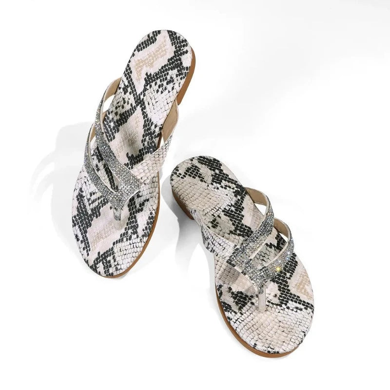 Womens Snakeskin Flip Flops Snakes Store