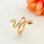 Vintage Gold Snake Ring with Ruby Eyes - Vignette | Snakes Store