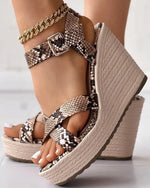 Brown Snakeskin Wedges - Vignette | Snakes Store