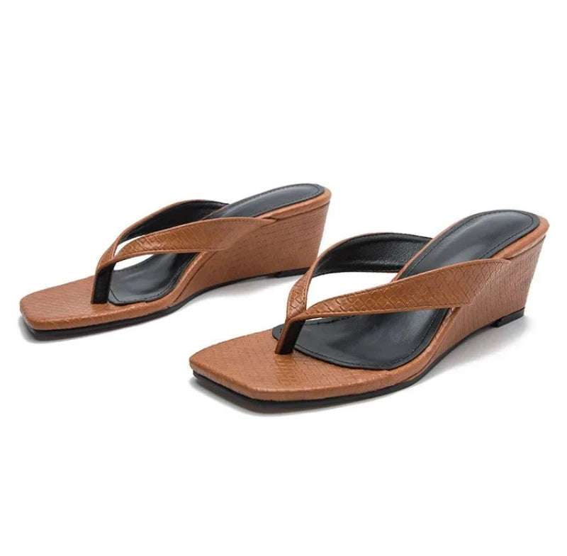 Brown Snakeskin Flip Flops Snakes Store