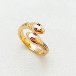 Snake Ring with Ruby Eyes - Vignette | Snakes Store