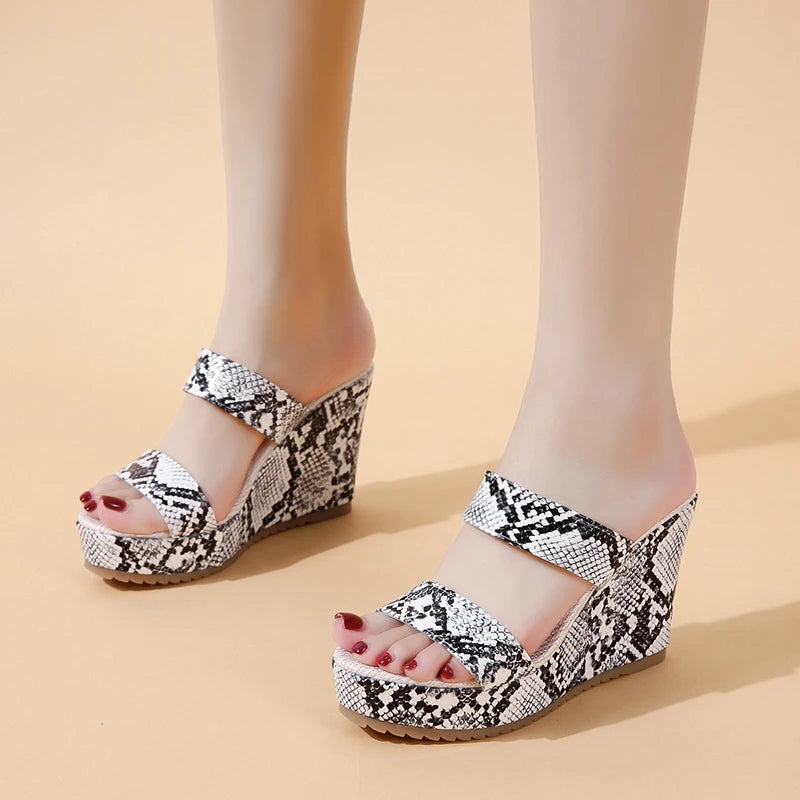 Black and White Snake Skin Sandals Snakes Store