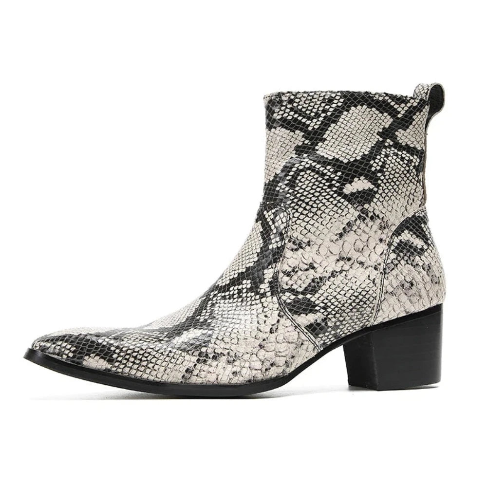 Black And White Snakeskin Boots Snakes Store