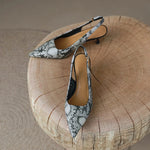 Grey Snakeskin Pumps - Vignette | Snakes Store