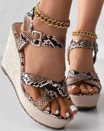 Brown Snakeskin Wedges - Vignette | Snakes Store