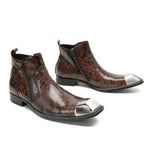 Brown Snake Print Boots - Vignette | Snakes Store