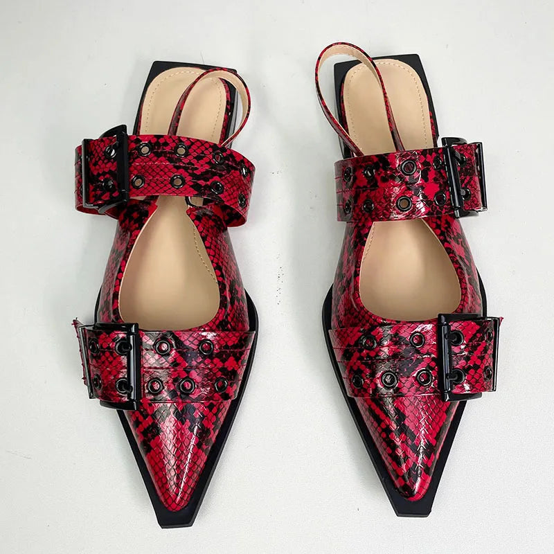 Red Snakeskin Sandals Snakes Store