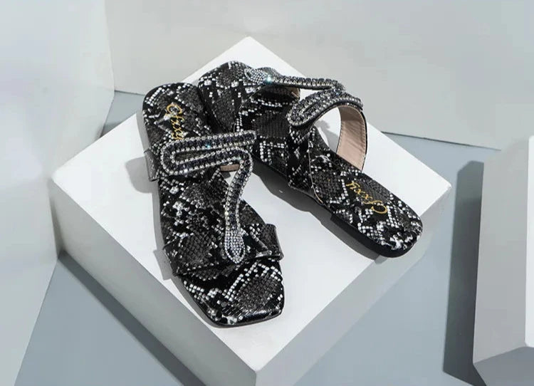 Snakeskin Sandals Flat Snakes Store