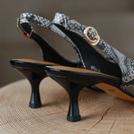 Grey Snakeskin Pumps - Vignette | Snakes Store