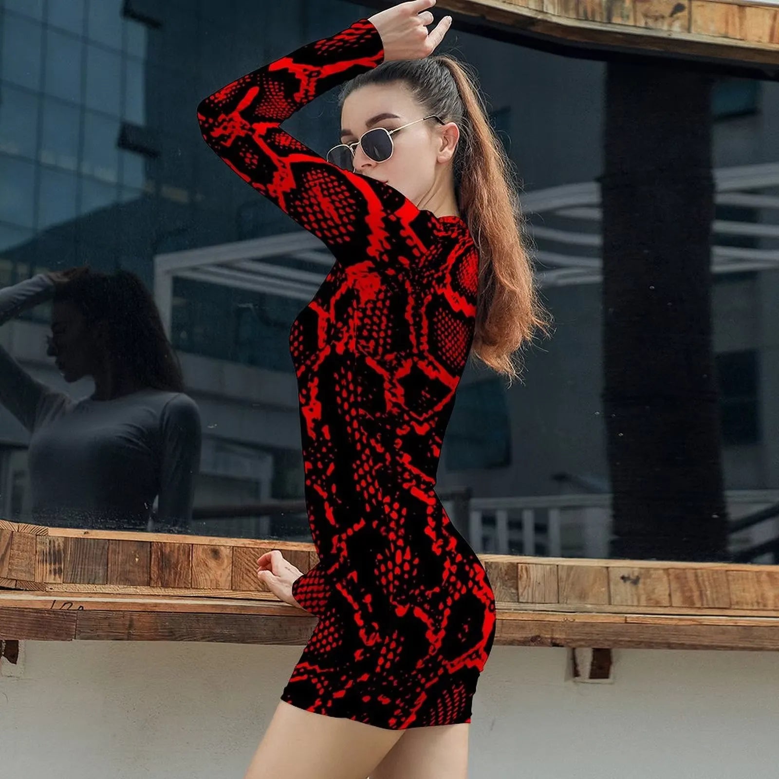 Red Snake Print Dress | Snakes Store Red / 10 | 42 Red Snake Print Dress | Snakes Store Red / 10 | 42