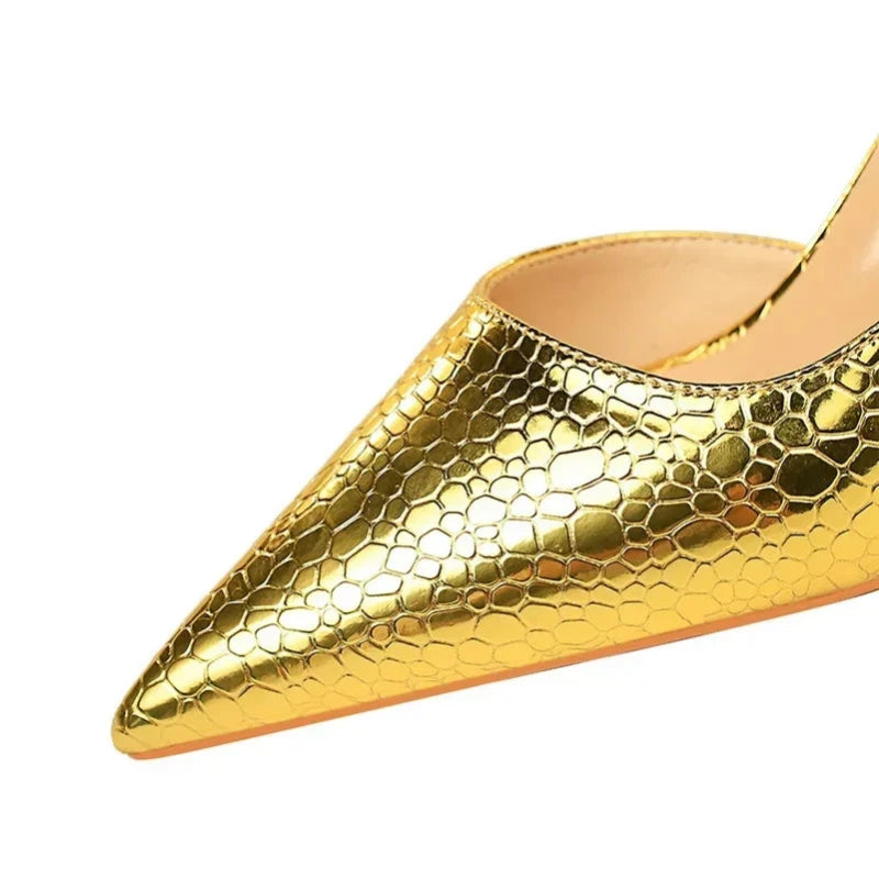 Gold Snakeskin Pumps Snakes Store