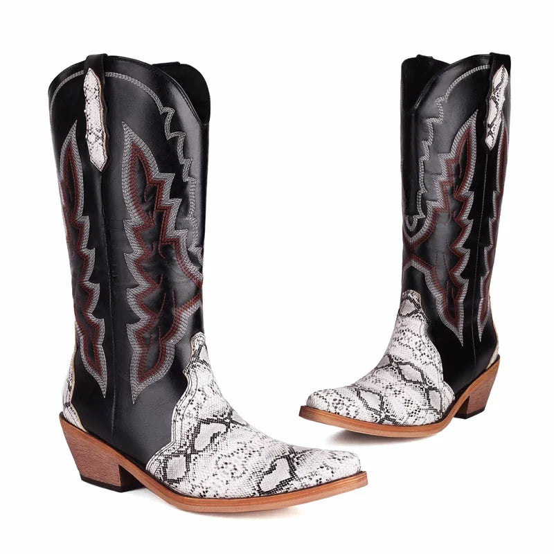 Womens Snake Print Cowboy Boots Snakes Store