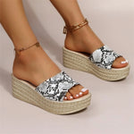 Snakeskin Round Toe Wedges - Vignette | Snakes Store