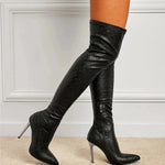 Over The Knee Snakeskin Boots - Vignette | Snakes Store