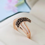 Rose Gold Diamond Snake Ring - Vignette | Snakes Store