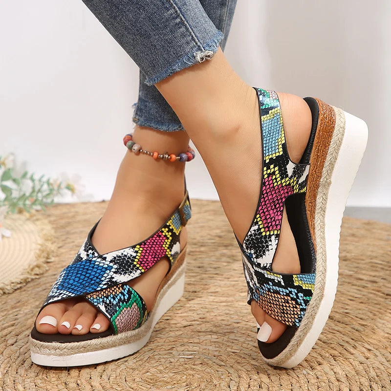 Multicolor Snakeskin Sandals Snakes Store