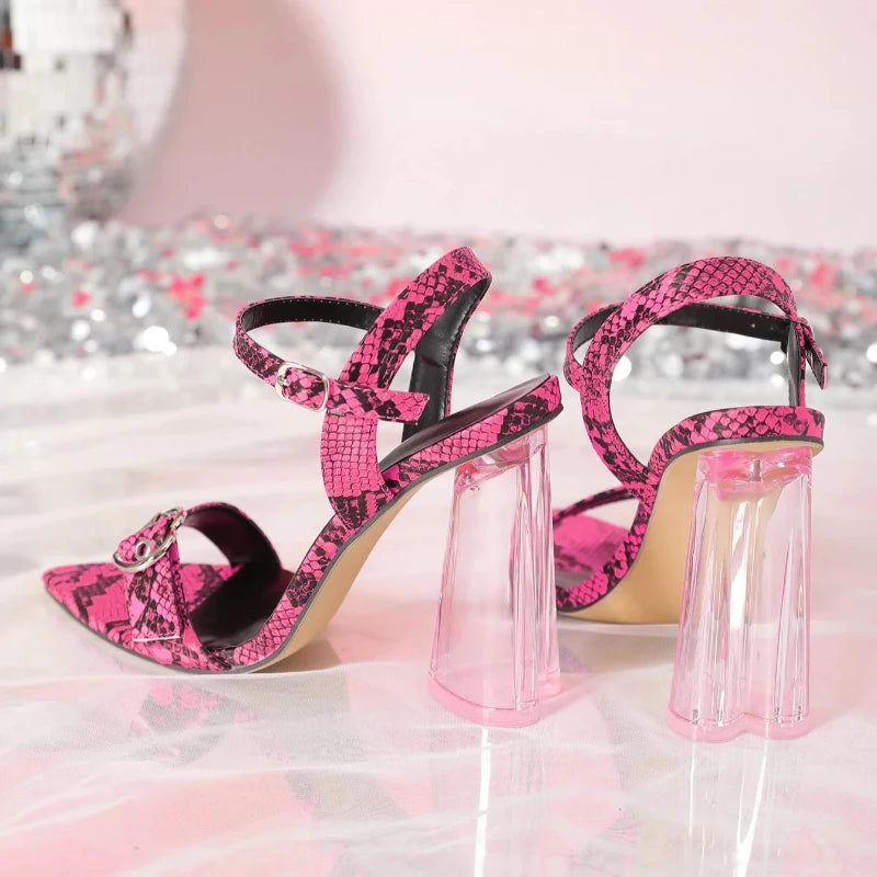 Pink Snake Skin Sandals Snakes Store