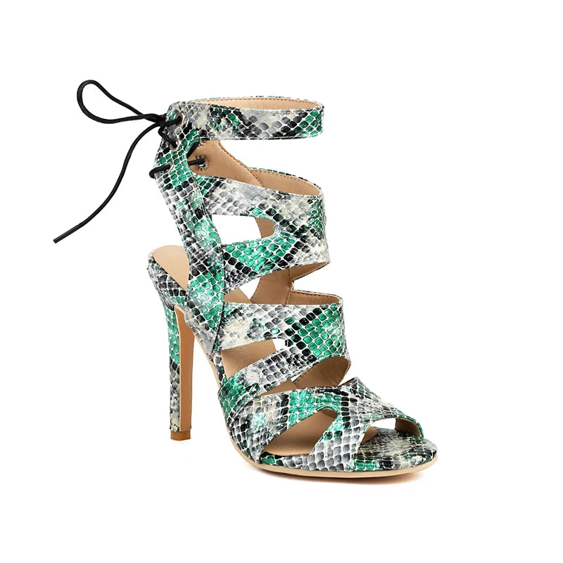 Snake Print Sandals Green Snakes Store