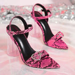 Pink Snake Skin Sandals - Vignette | Snakes Store