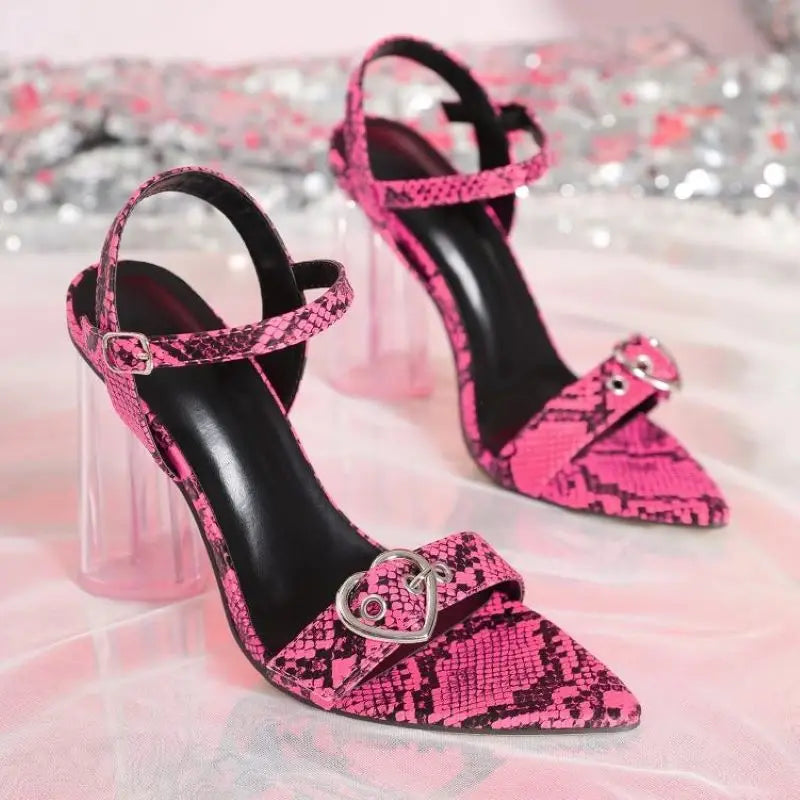 Pink Snake Skin Sandals Pink Snakes Store