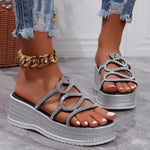 Grey Snakeskin Wedges - Vignette | Snakes Store