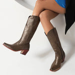 Brown Snakeskin Cowgirl Boots - Vignette | Snakes Store