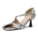 Snakeskin Sandals Low Heel - Vignette | Snakes Store