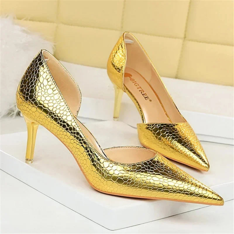 Gold Snakeskin Pumps Snakes Store