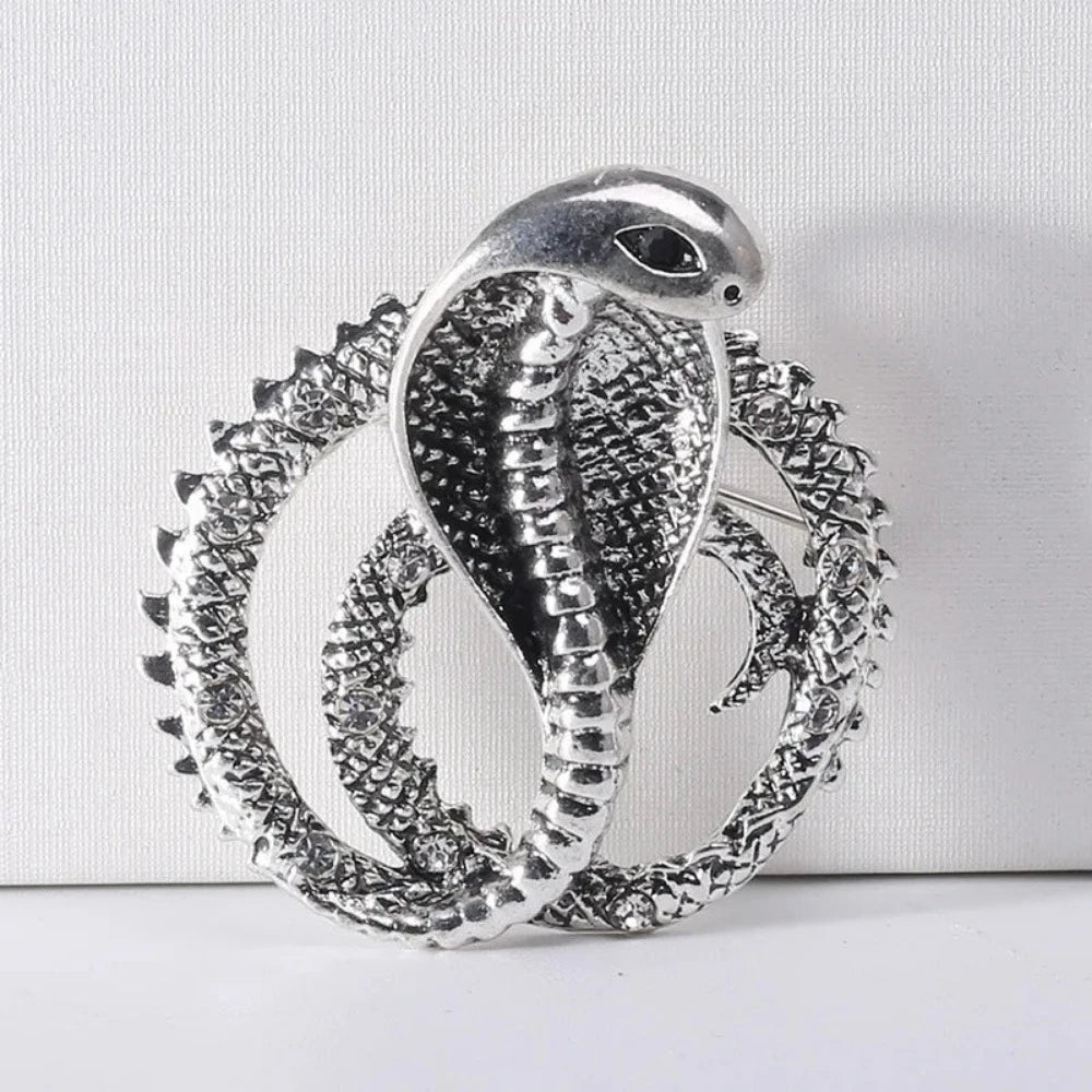 Silver Cobra Brooch Snakes Store™