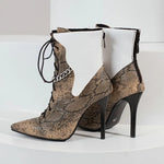 Snakeskin Stiletto Booties - Vignette | Snakes Store