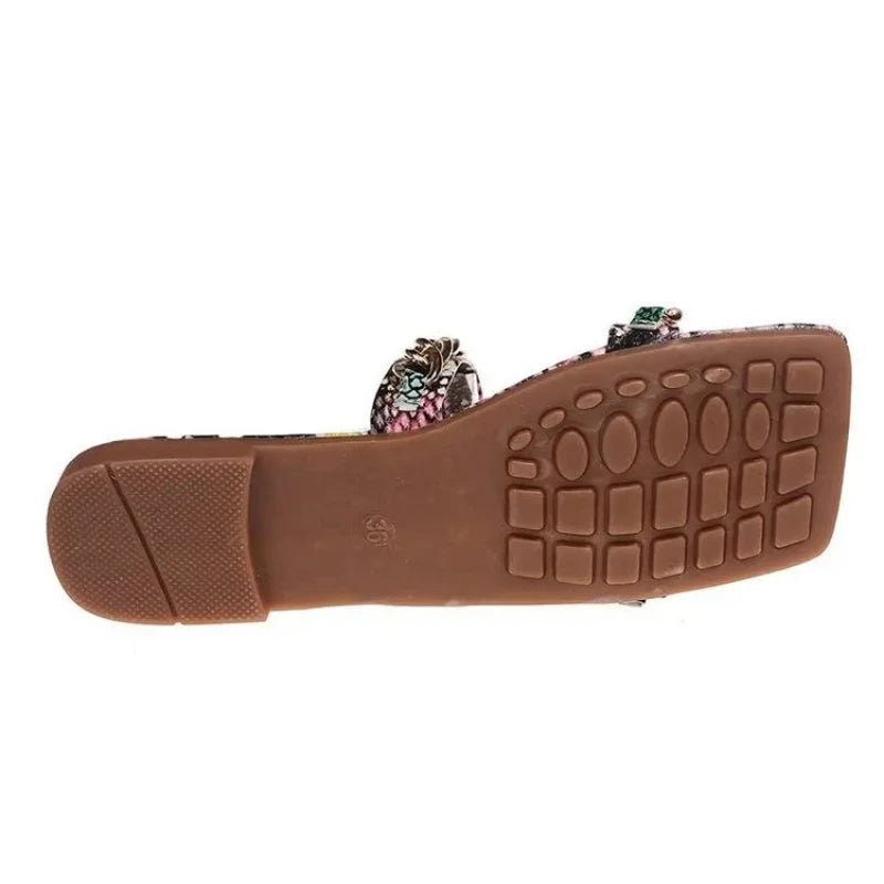 Snakeskin Two Strap Sandals Snakes Store