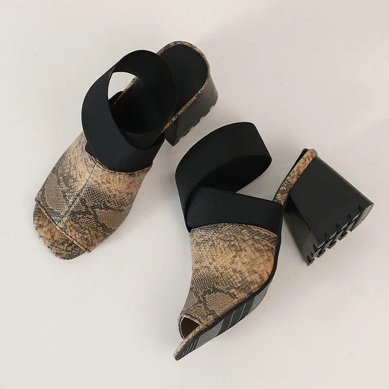 Peep Toe Snakeskin Heels Snakes Store