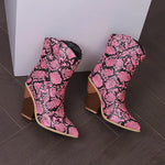 Pink Snake Print Booties - Vignette | Snakes Store