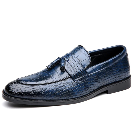 Blue Snake Loafers