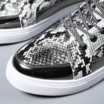 Black and White Snakeskin Sneakers - Vignette | Snakes Store