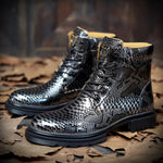 Round Toe Snakeskin Boots - Vignette | Snakes Store