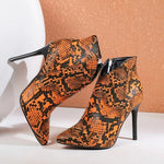 Orange Snakeskin Booties - Vignette | Snakes Store