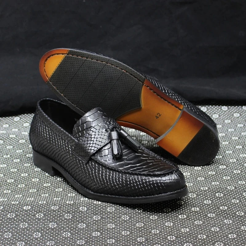 Black Snake Tassel Loafers Snakes Store