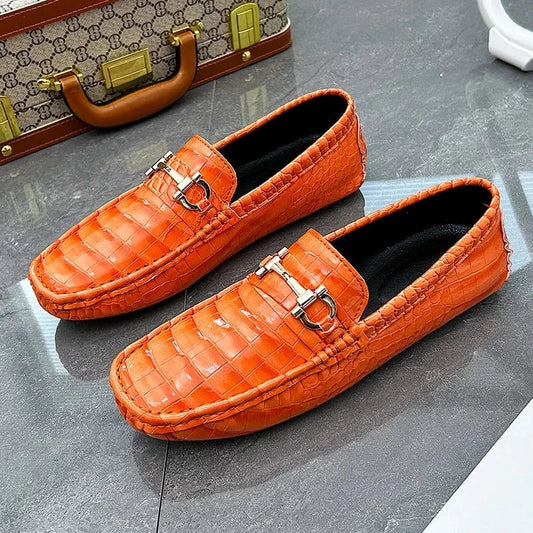 Orange Snake Moccasins