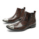 Brown Snake Print Boots Brown Split Leather Snakes Store