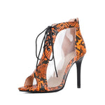 Orange Snakeskin Sandals - Vignette | Snakes Store