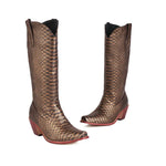 Brown Snakeskin Cowgirl Boots - Vignette | Snakes Store