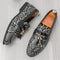 Grey Snakeskin Loafers