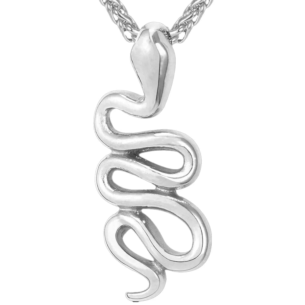 Serpent Pendant Necklace Silver Snakes Store™