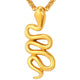 Serpent Pendant Necklace Gold 20" | 50cm 316L Stainless Steel Snakes Store™