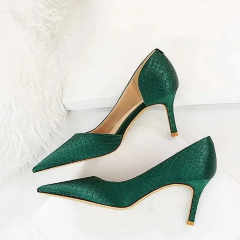 Snakeskin Pointed Toe Pumps Snakes Store