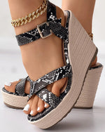 Black Snakeskin Wedges - Vignette | Snakes Store