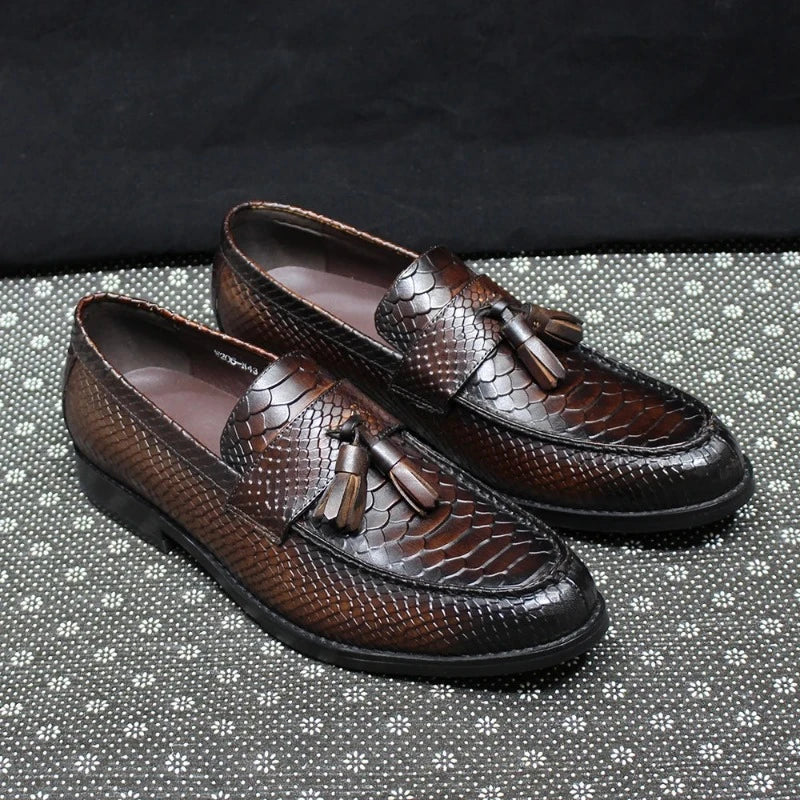 Brown Snake Tassel Loafers Snakes Store